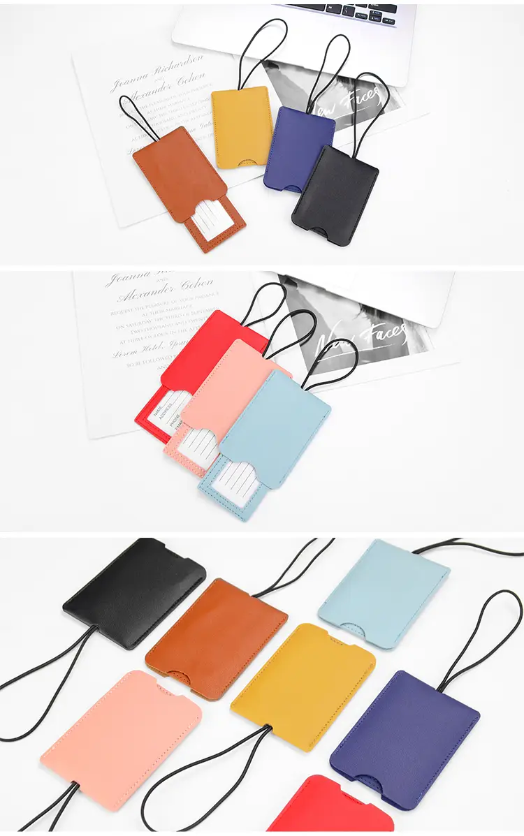 Clear window for name and contact info – BEARKY GT51 leather luggage tag